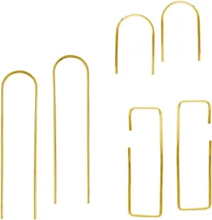 Silvershake 3 Pair White Gold Plated or Yellow Gold Plated 925 Sterling Silver Short U Long U and Rectangle Hoop Skinny Wire Minimalist Earrings Jewelry for Women