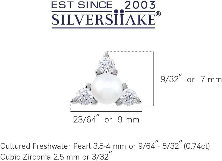 Silvershake 3.5 to 4MM Cultured Freshwater Pearl White Gold Plated or Yellow Gold Plated 925 Sterling Silver Minimalist Casual Stud Earrings Jewelry for Women