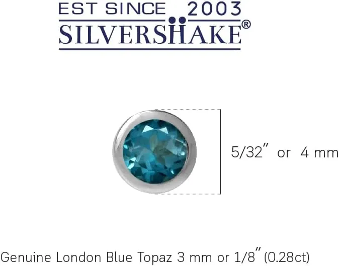 Silvershake 3MM Extra Petite Birthstone Gemstone 925 Sterling Silver Mini Second Hole Stud Earrings Jewelry for Women Unisex