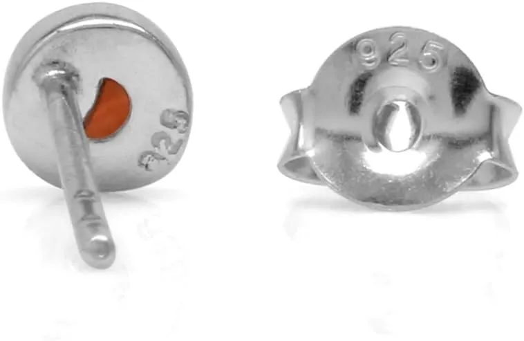 Silvershake 3MM Ultra Petite Bezel Set Cabochon Stone White Gold Plated or Yellow Gold Plated 925 Sterling Silver Second or Third Hole Minimalist Stud Earrings Jewelry for Girls Teen Women