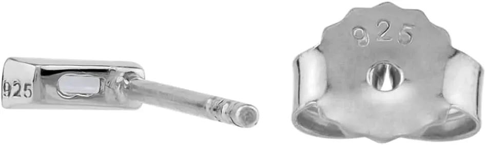Silvershake 4X2mm Extra Petite Baguette Shape Birthstone Gemstone White Gold Plated or Yellow Gold Plated 925 Sterling Silver Minimalist Stud Earrings Jewelry for Women