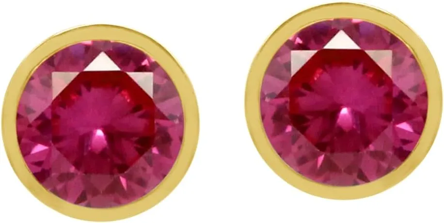 Silvershake 5MM Petite Round Shape Gemstone Birthstone White Gold Plated or Yellow Gold Plated 925 Sterling Silver Scroll/Filigree Stud Earrings Jewerly for Women
