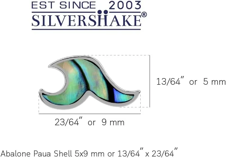 Silvershake Petite White Mother Of Pearl or Abalone Paua Shell Inlay 925 Sterling Silver Minimalist Surfers Ocean Beach Tribal Wave Casual Stud Earrings Jewelry for Women or Teens