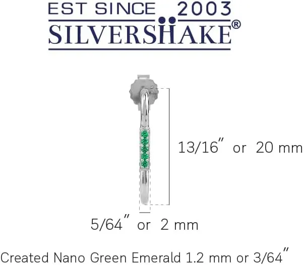 Silvershake White Gold Plated 925 Sterling Silver Minimalist Trendy J Hoop Stud Post Gemstone Earrings Jewelry for Women