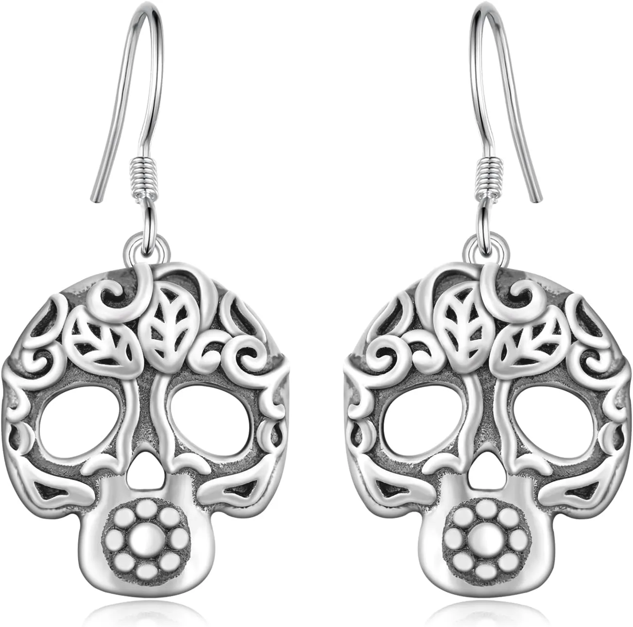 Skull/Skeleton Hand/Pirate/Cross/Bat Earrings 925 Sterling Silver Gothic Earrings for Women Men Gothic Jewelry Gifts for Women Men