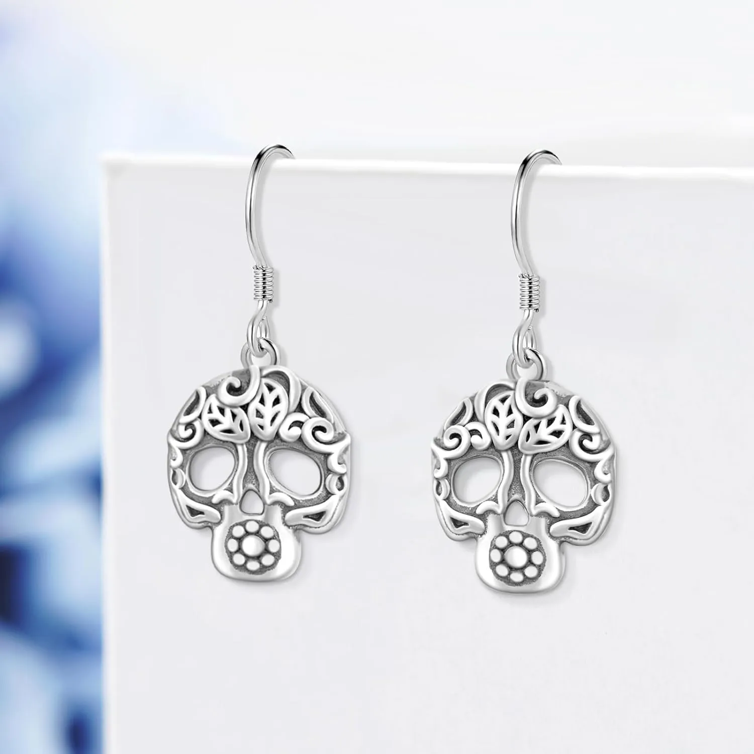 Skull/Skeleton Hand/Pirate/Cross/Bat Earrings 925 Sterling Silver Gothic Earrings for Women Men Gothic Jewelry Gifts for Women Men