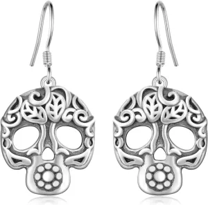 Skull/Skeleton Hand/Pirate/Cross/Bat Earrings 925 Sterling Silver Gothic Earrings for Women Men Gothic Jewelry Gifts for Women Men