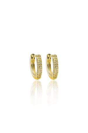 Slim Round Part CZ Pave Huggies (L283)