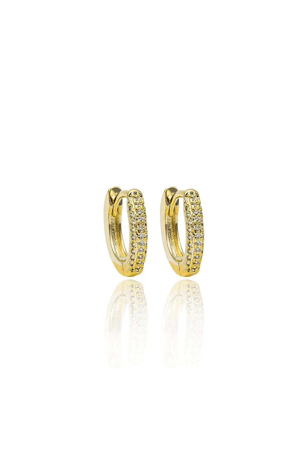 Slim Round Part CZ Pave Huggies (L283)