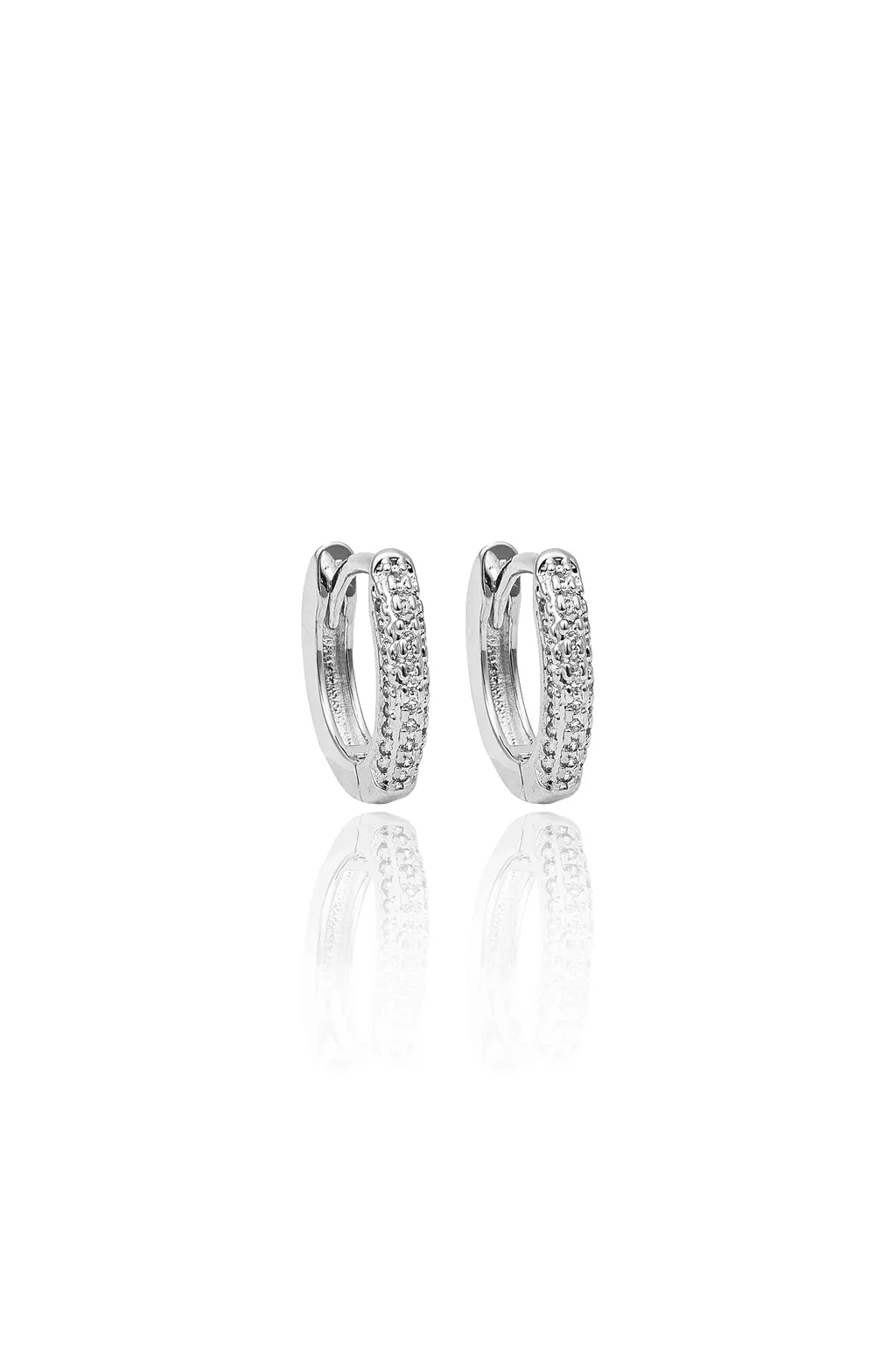 Slim Round Part CZ Pave Huggies (L283)