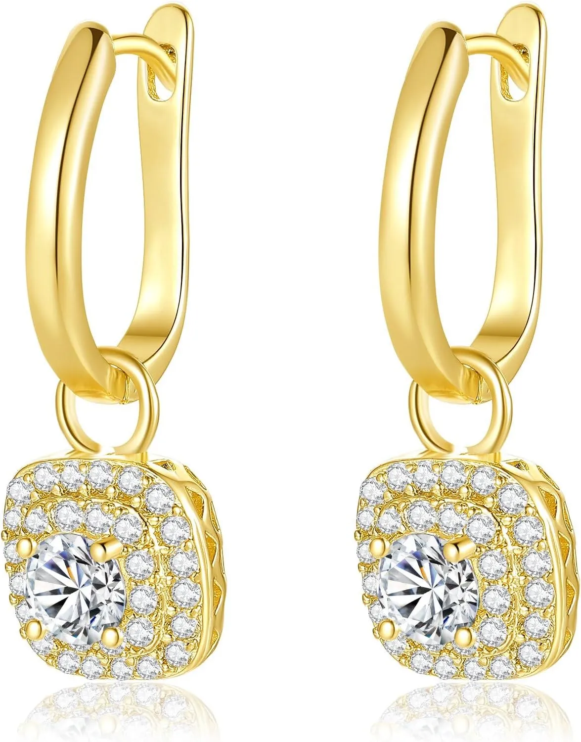Small Gold Drop Dangle Earrings for Women Hypoallergenic 14k Gold Plated Dainty Small Gold Huggie Hoop Earrings