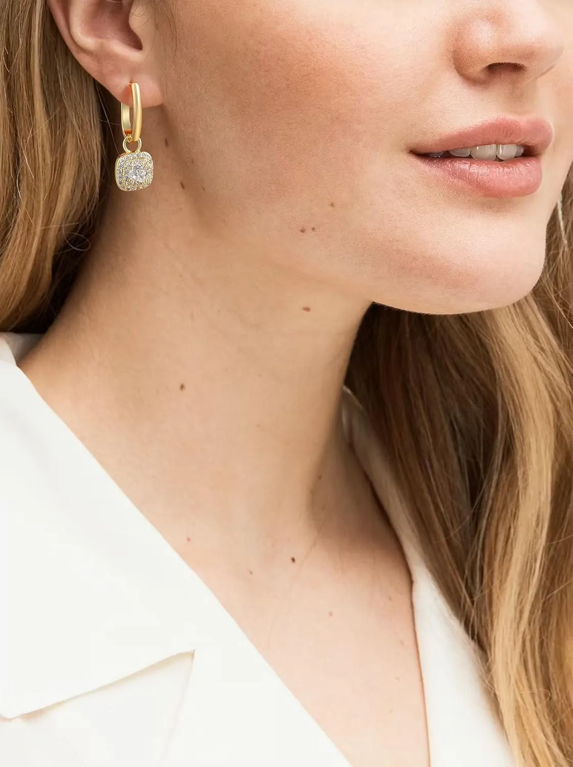 Small Gold Drop Dangle Earrings for Women Hypoallergenic 14k Gold Plated Dainty Small Gold Huggie Hoop Earrings