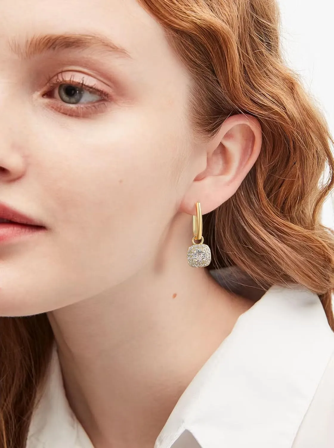 Small Gold Drop Dangle Earrings for Women Hypoallergenic 14k Gold Plated Dainty Small Gold Huggie Hoop Earrings