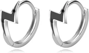 Small Lightning Bolt Earrings for Women Charm Punk Fashion Lightning Hoop Earrings Lightweight Personalized Flash Thunder Hoop Earrings