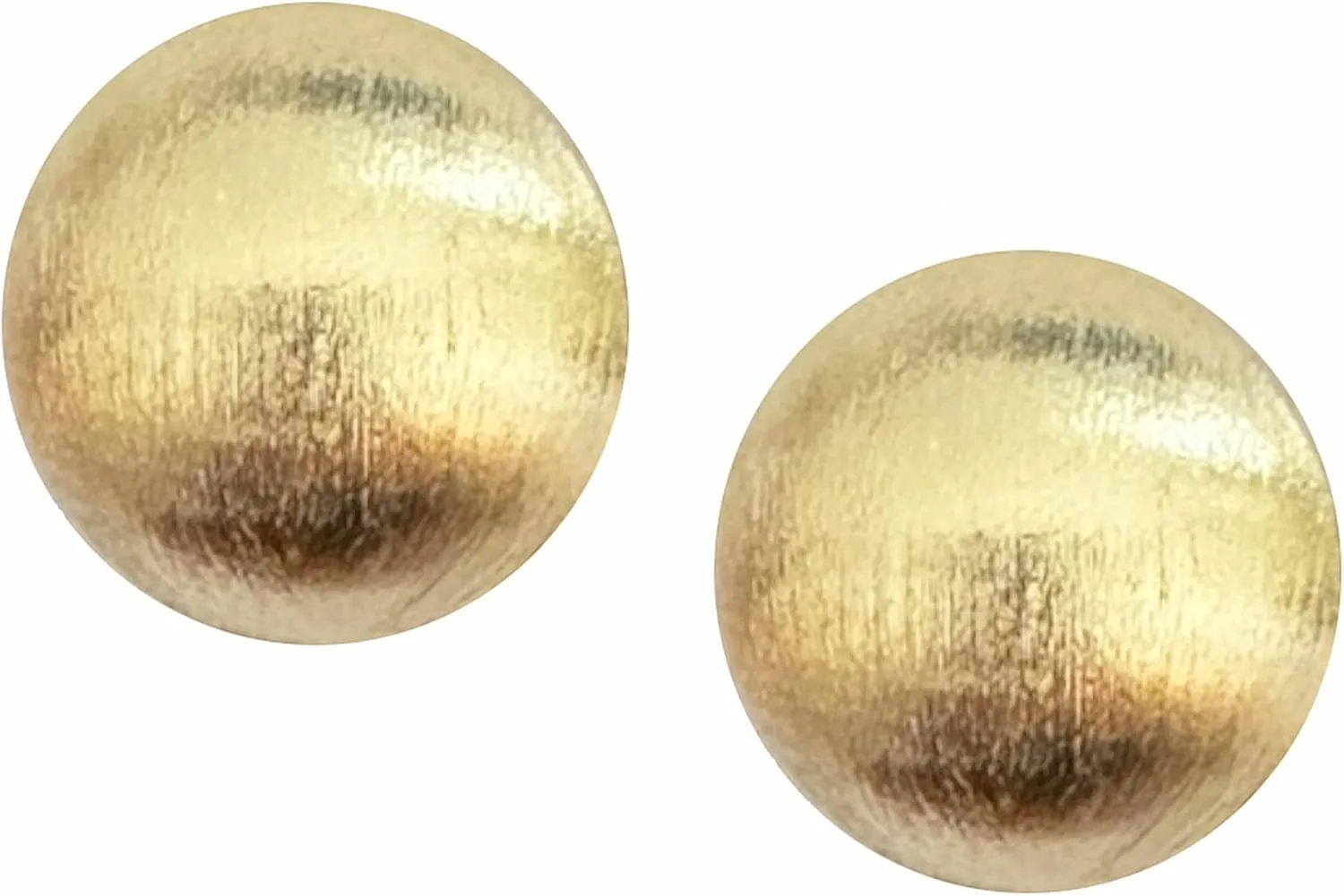 Small Soulful Semi Circle Stud Earrings in Brushed Gold Plated