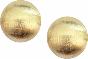 Small Soulful Semi Circle Stud Earrings in Brushed Gold Plated