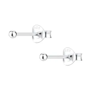 Small Sterling Silver Round Ball Stud Earrings | Minimalist Jewelry for Women (3mm)