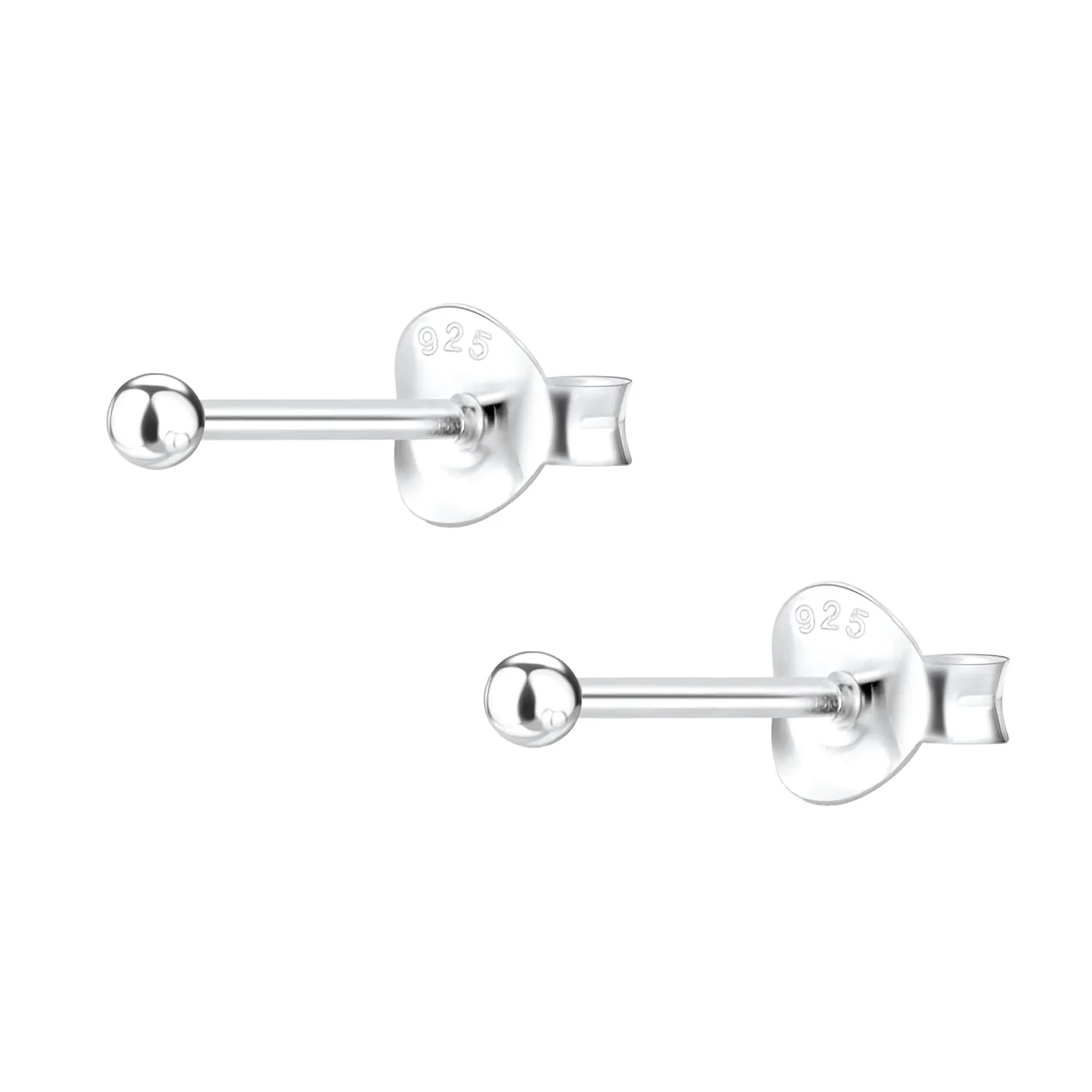 Small Sterling Silver Round Ball Stud Earrings | Minimalist Jewelry for Women (3mm)