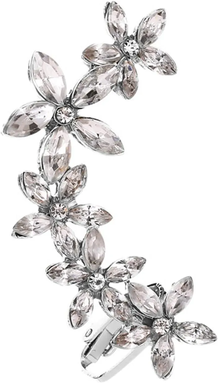SMDSAZ 1 Piece Boho Crystal Clip On Earrings for Women Trendy Cuff Wrap NO Piercing Ear Female Jewelry Gift (Metal Color : 06)