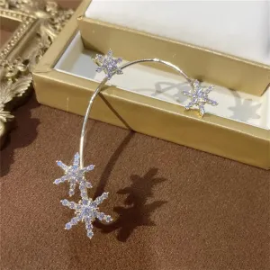 SMDSAZ Shining Zircon Butterfly Ear Cuff Ear Clip for Women Girls Fashion No Piercing Ear Cuff Ear-Hook Party Wedding Jewelry Gift (Metal Color : C Gold Right Ear)