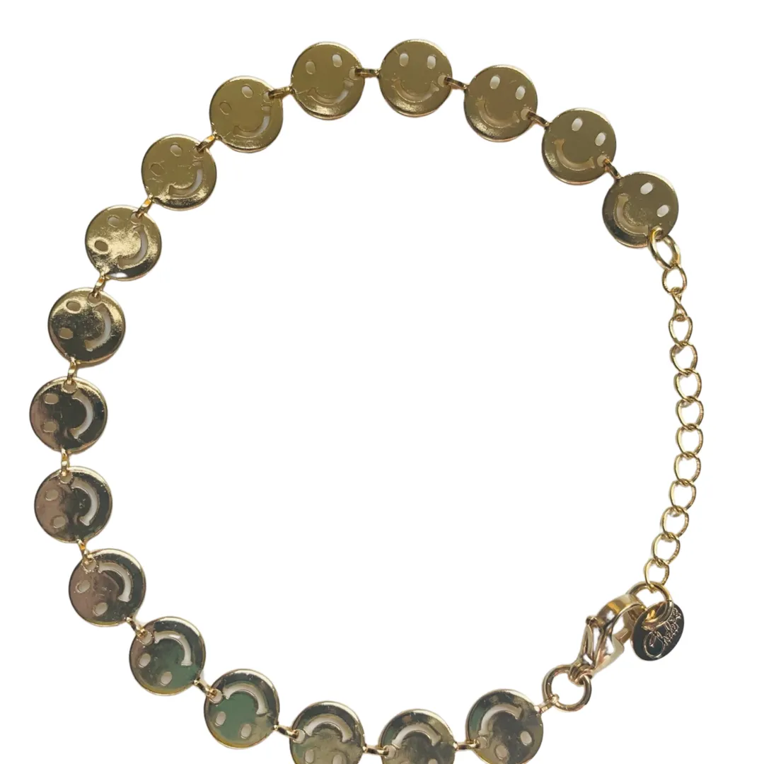 Smiley face enamel  chain bracelets