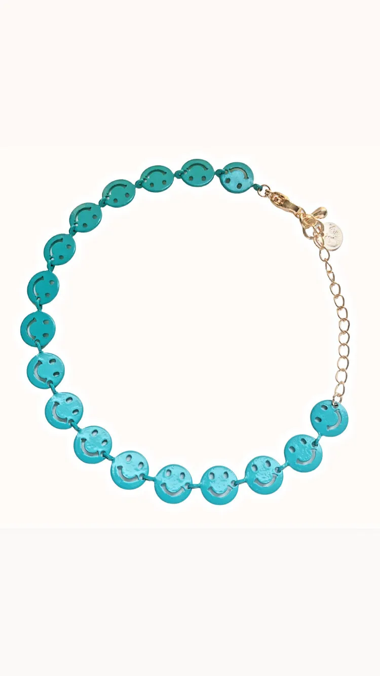Smiley face enamel  chain bracelets