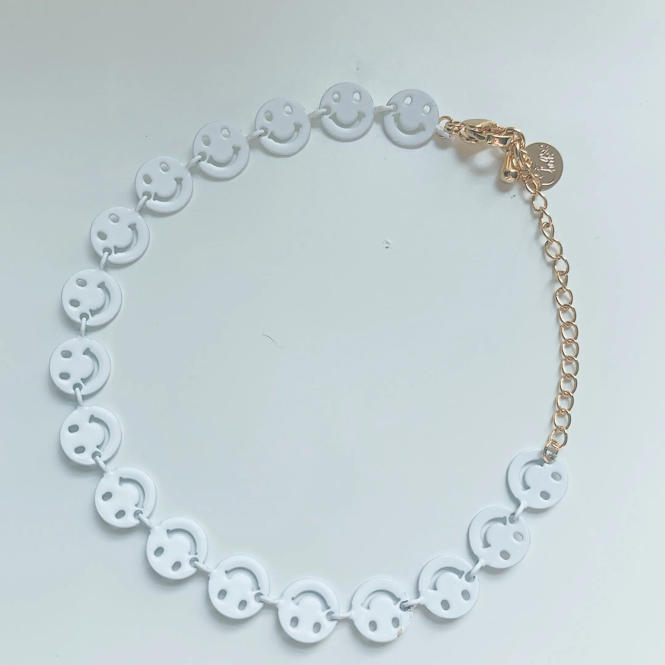 Smiley face enamel  chain bracelets
