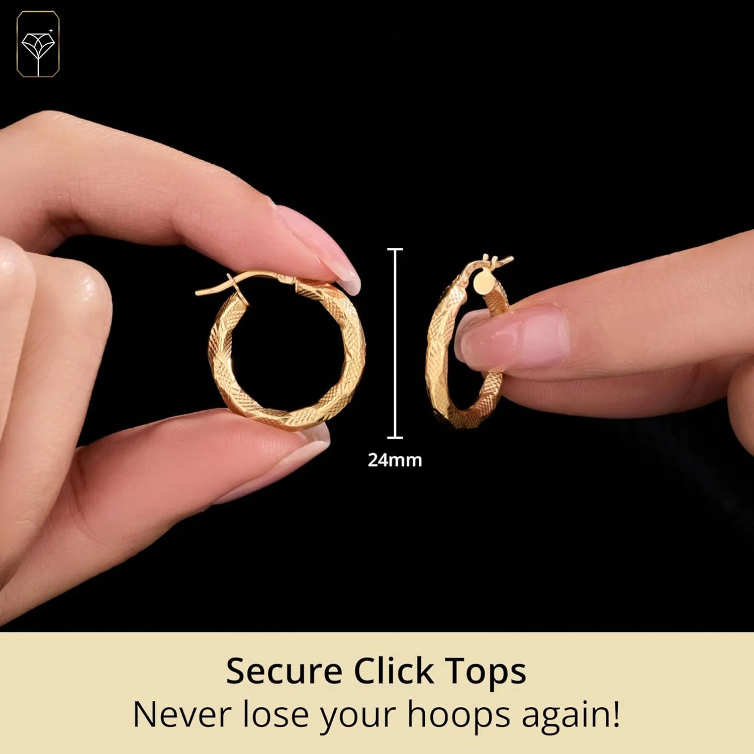 Solid 10k Yellow Gold Hoops Earrings for Women | Anti Tarnish Solid Gold Earrings | Hypoallergenic Real Gold Earrings for Women by MAX   STONE