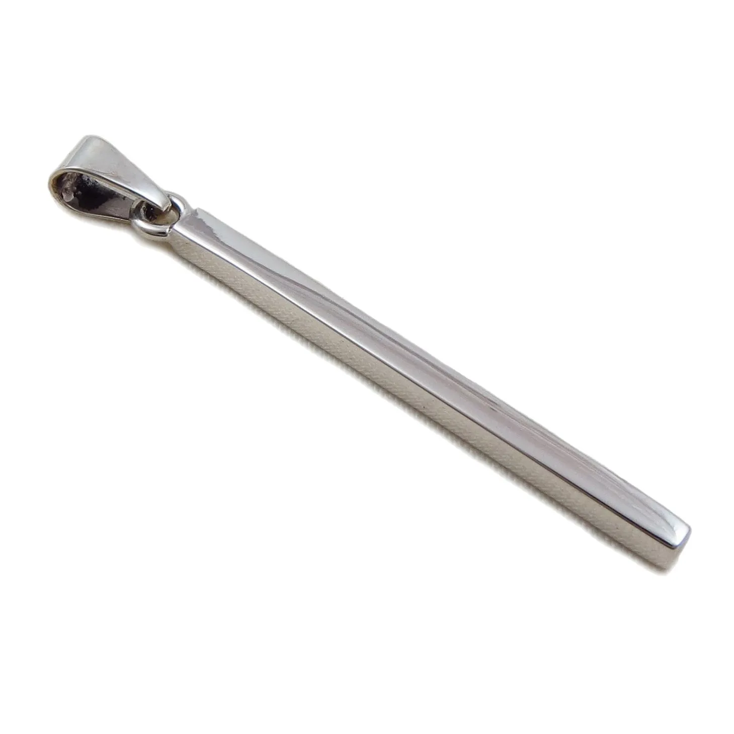 Solid Sterling 925 Silver Long Matchstick Pendant