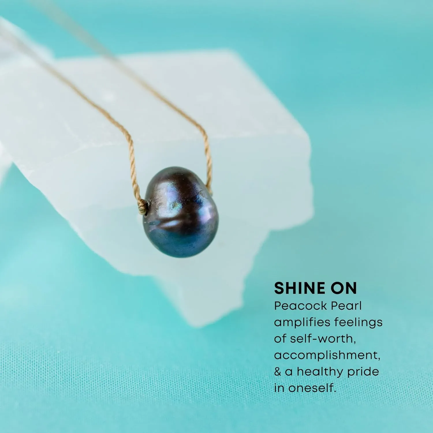 SOULKU Beach Gemstone Necklace, 16-18 Inch Adjustable Length, Nylon Cord & Stainless Steel Hardware, Handmade Waterproof Necklace