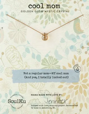 SOULKU Mystic Crystal Necklace - Mother's Day Gifts - Birthday Gift for Mom - Necklaces for Women with Nylon Cord and 18k Gold Plated Stainless Steel Lobster Clasp