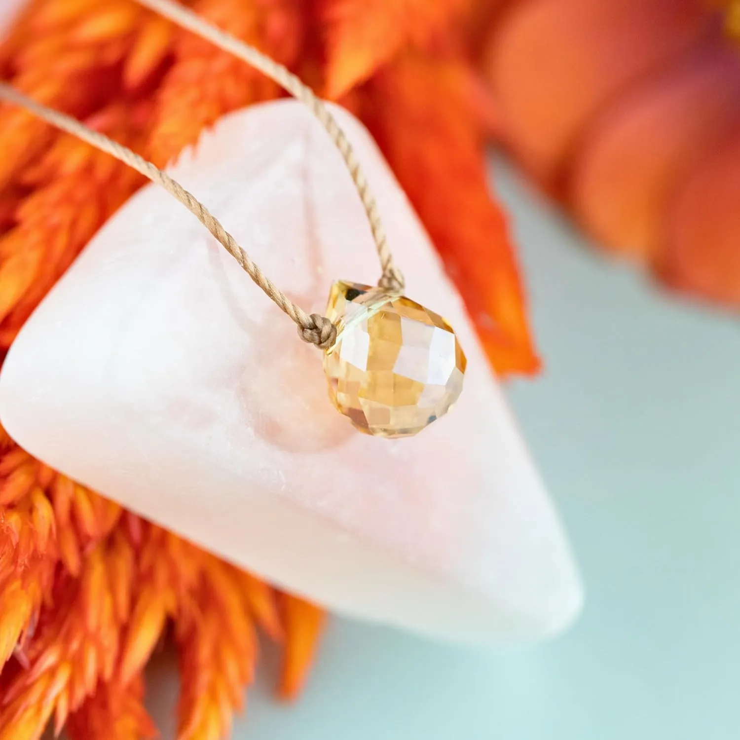 SOULKU Mystic Crystal Necklace - Mother's Day Gifts - Birthday Gift for Mom - Necklaces for Women with Nylon Cord and 18k Gold Plated Stainless Steel Lobster Clasp
