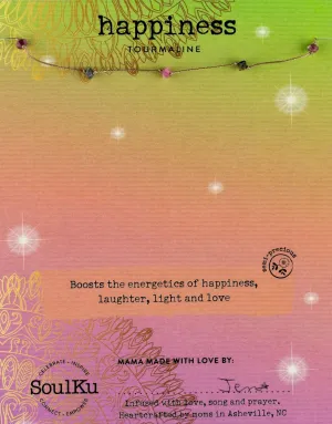 SoulKu Rainbow Tourmaline Celestial Necklace for Happiness, Handcrafted Empowering Necklace, Inspirational Jewelry For Women, Nylon Cord & Stainless Steel Lobster Clasp & Extender