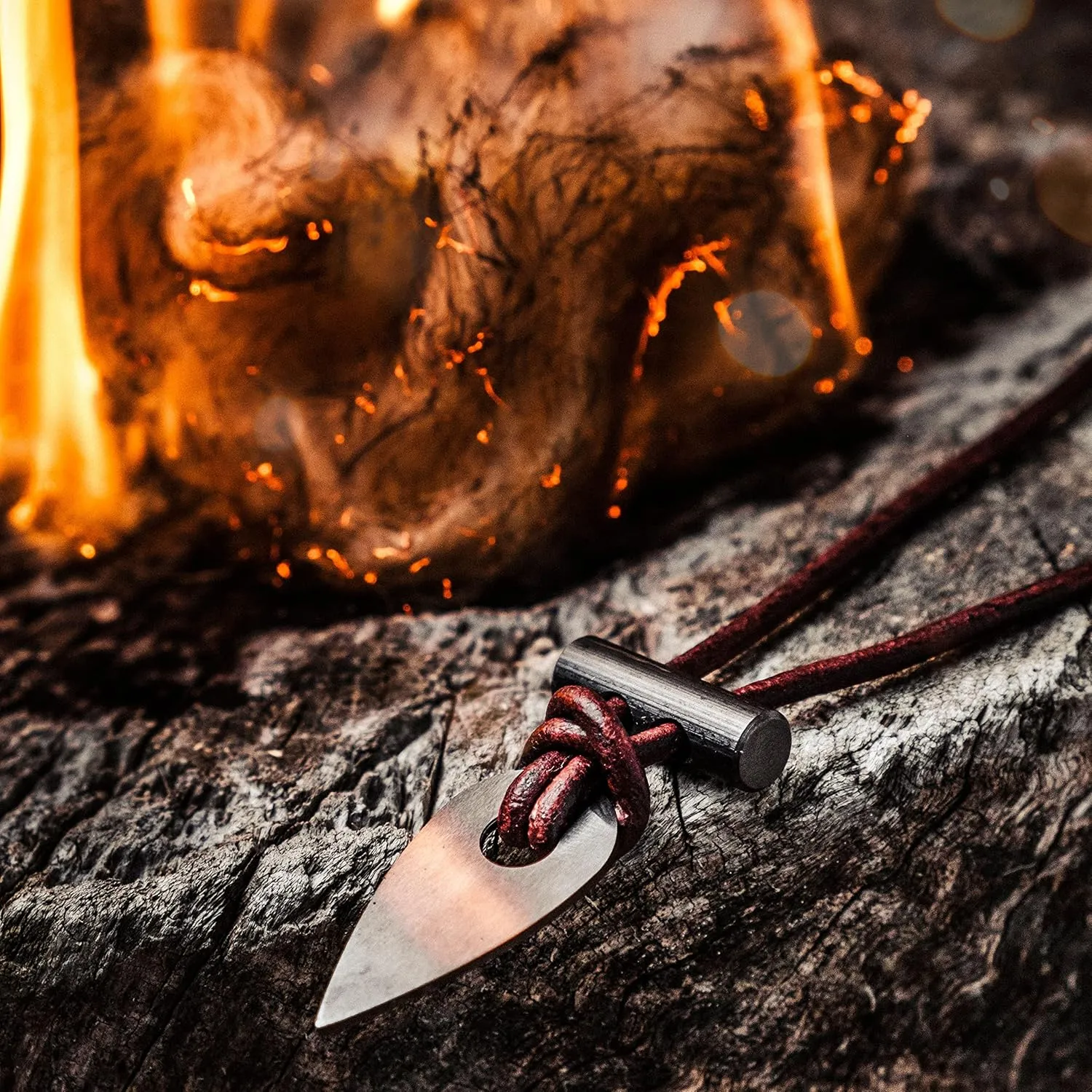 Spark Necklace Fire Starter Necklace for Outdoors | Zirconia & Ferrocerium Pendant | Proudly Handcrafted in USA (Zirconia Black, Waypoint)