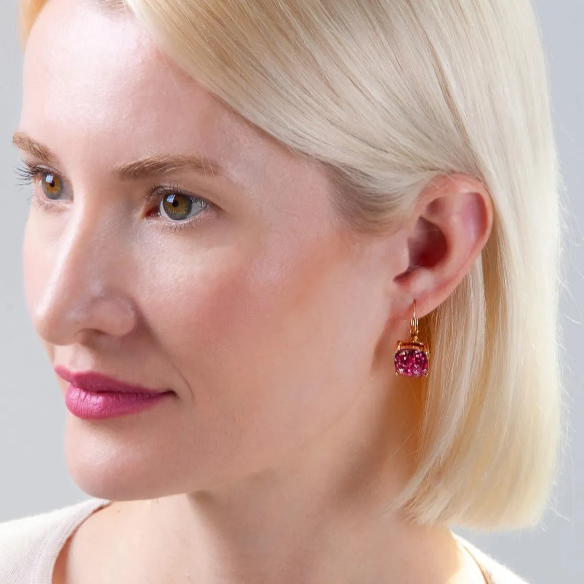 Sparkly Square Earrings for Women - Colorful Leverback Dangle Earrings for Women, Large Glitter Statement Earrings