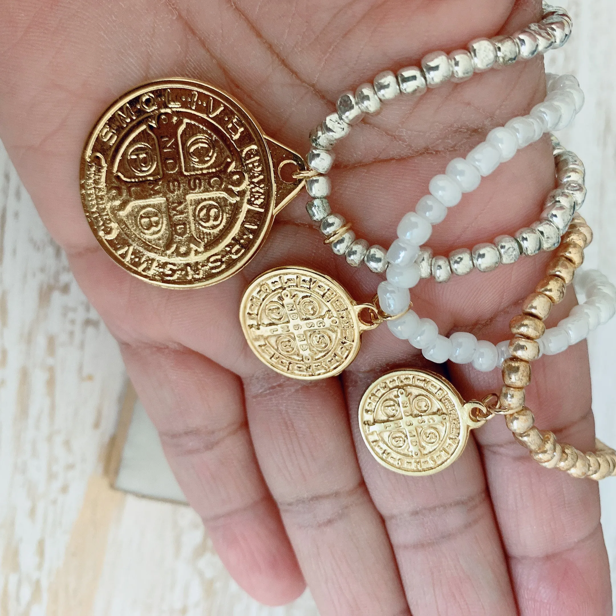 St Benedict medallion Beaded necklace