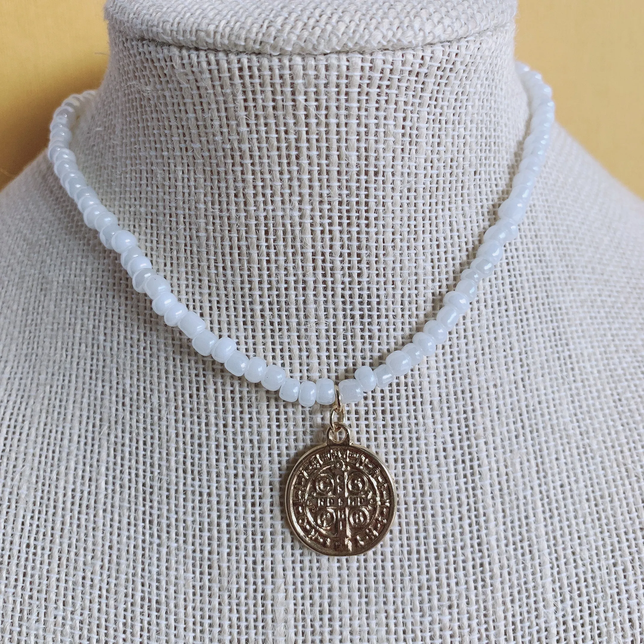 St Benedict medallion Beaded necklace