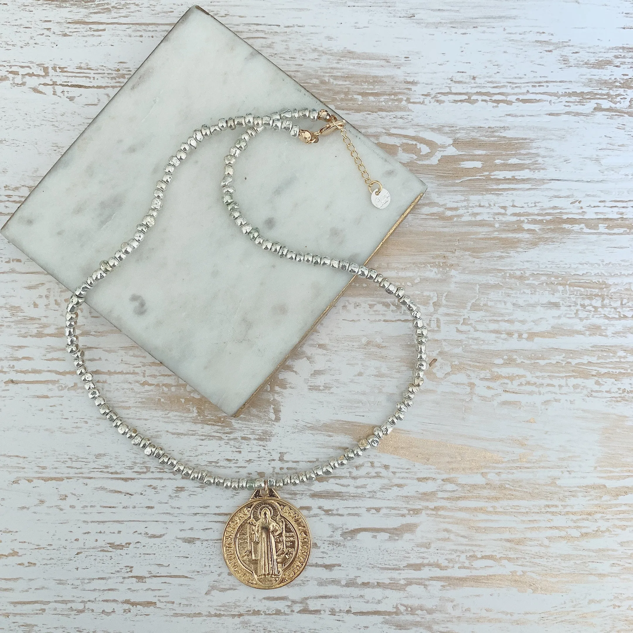 St Benedict medallion Beaded necklace