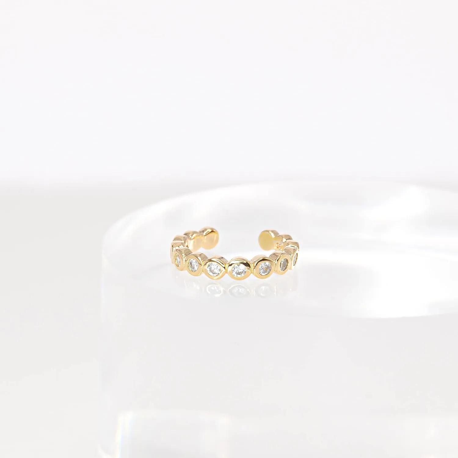 Sterling Silver & Gold Plated Earcuff with Cubic Zirconia Earrings, Mix and Match Studs, Hypoallergenic, Cuff Wrap, Conch Earrings, Fake Piercing CZ Ear Cuff, No Piercing, Jewelry For Women
