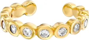 Sterling Silver & Gold Plated Earcuff with Cubic Zirconia Earrings, Mix and Match Studs, Hypoallergenic, Cuff Wrap, Conch Earrings, Fake Piercing CZ Ear Cuff, No Piercing, Jewelry For Women