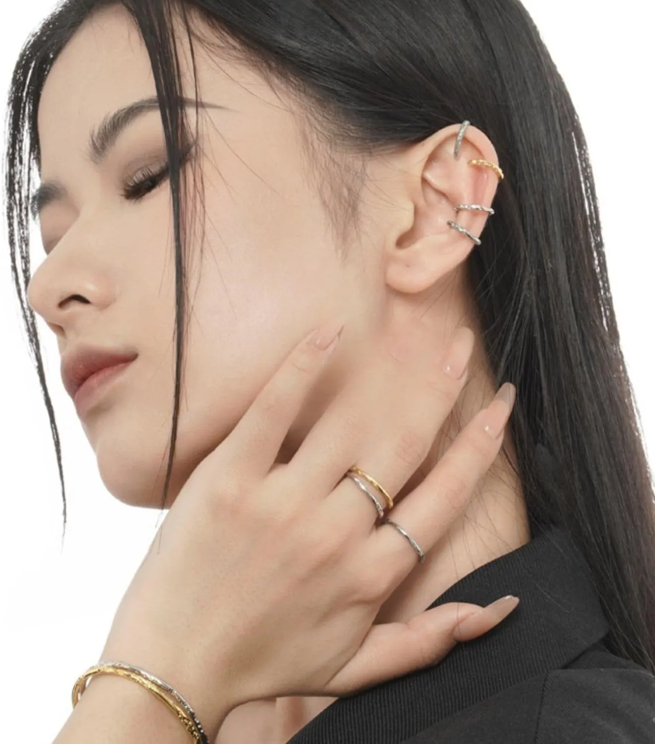 Sterling Silver Ear Cuff for Women, Simple No Piercing Ear Clip, Minimalist Fake Earrings, Simple Ear Cartilage Clip