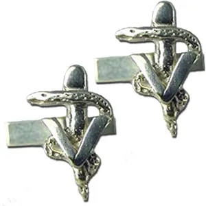 Sterling Silver Veterinary Caduceus Cuff Links - Gifts for Veterinarians - Cufflinks for Vets - Handcrafted in the USA