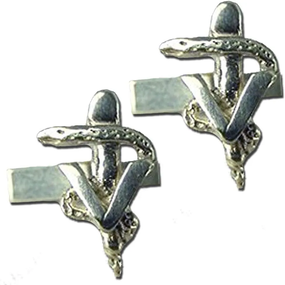 Sterling Silver Veterinary Caduceus Cuff Links - Gifts for Veterinarians - Cufflinks for Vets - Handcrafted in the USA