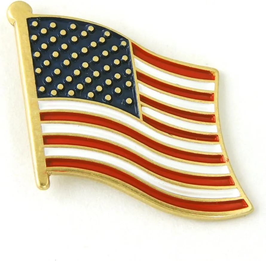 StockPins American Flag Lapel Pin  Proudly Made in the USA, Handcrafted Solid Brass with Enamel Finish