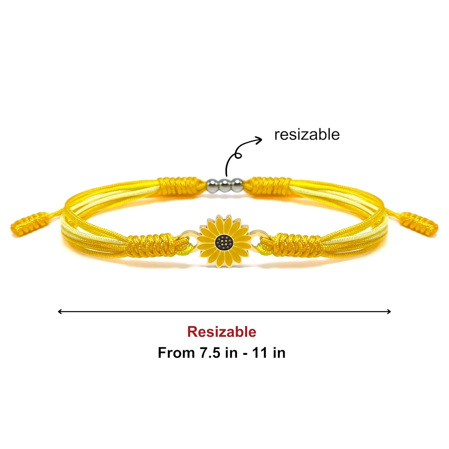 Sunflower String Bracelet, Tibetan Lucky and Protection Bracelet, Inspirational Gift, Surfer Wrist Wrap Bracelet for Men, Women, Friendship (Sunflower)