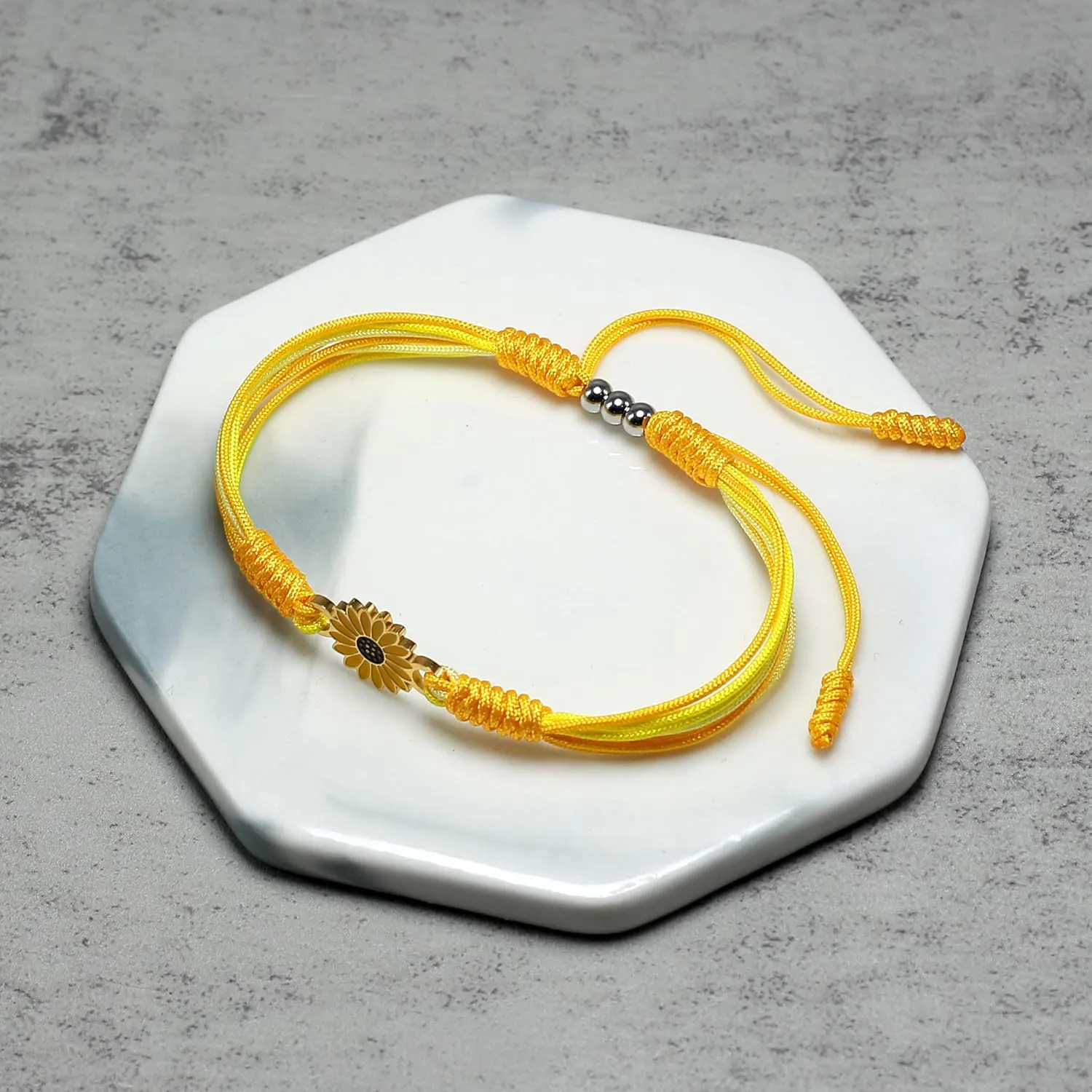 Sunflower String Bracelet, Tibetan Lucky and Protection Bracelet, Inspirational Gift, Surfer Wrist Wrap Bracelet for Men, Women, Friendship (Sunflower)