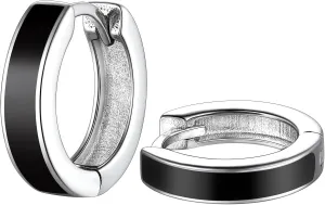 Suplight Vintage 10mm Cuban Chain/Skull Skeleton/Infinity Symbol Hoop Earrings, 925 Sterling Silver/Black Plated Huggie Hoop Earrings for Men Women (with Gift Box)