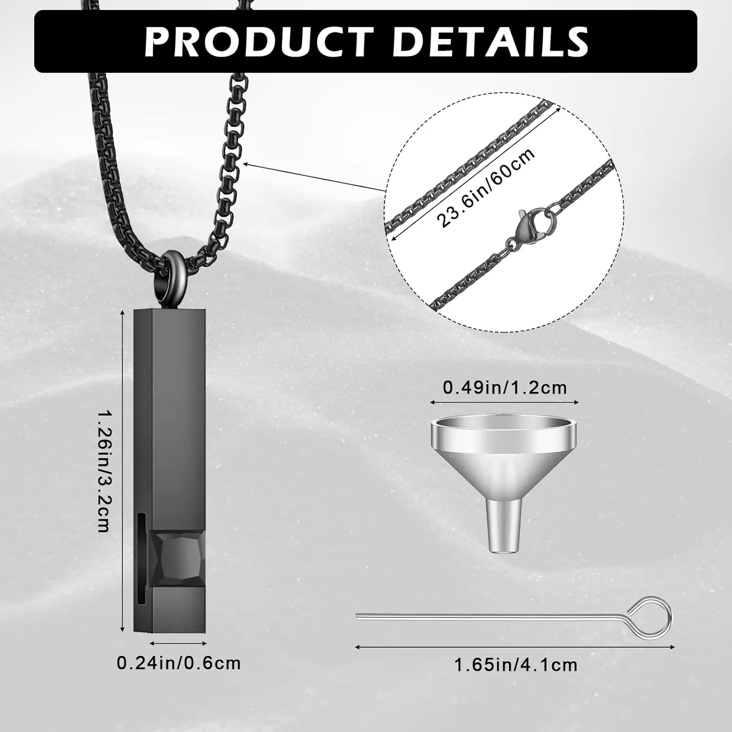 Sureio Cremation Urn Necklace for Ashes for Men Women Mom Memorial Stainless Steel with CZ Necklace Urn Locket Ashes Keepsake Cremation Jewelry