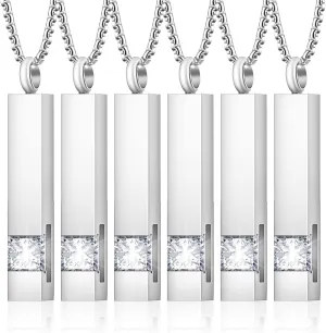 Sureio Cremation Urn Necklace for Ashes for Men Women Mom Memorial Stainless Steel with CZ Necklace Urn Locket Ashes Keepsake Cremation Jewelry
