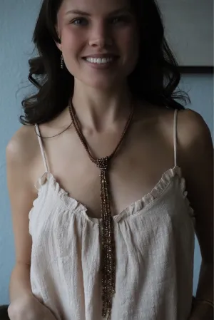 TALLY'S WESTERN BEADED NECKLACE - BROWN